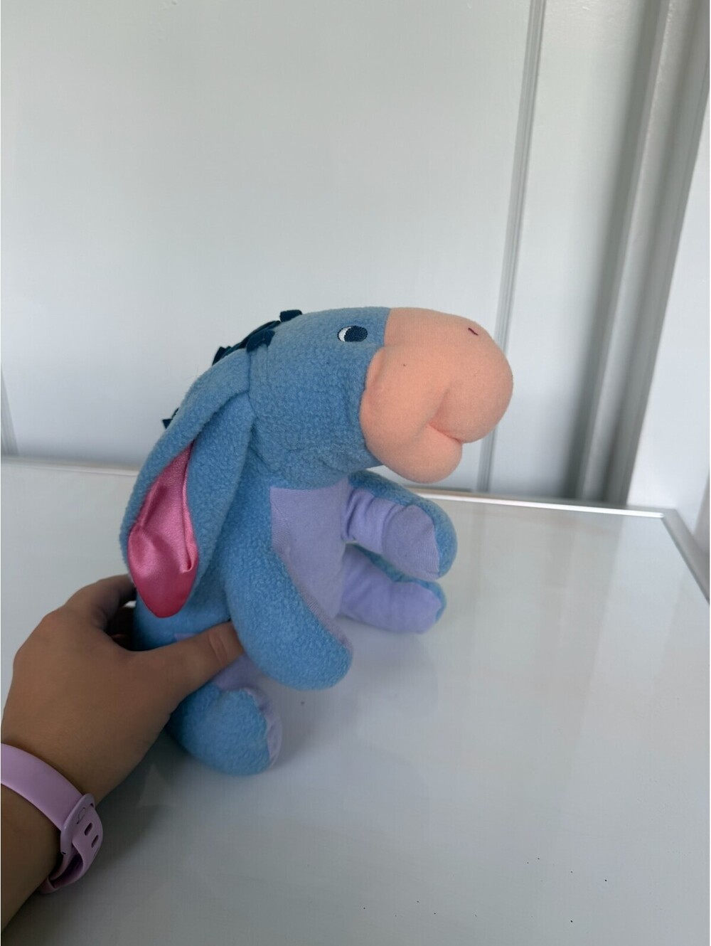 Fisher-Price Plush Blue Eeyore 2005 Mattel Inc Disney 9” JOO65/JOO62